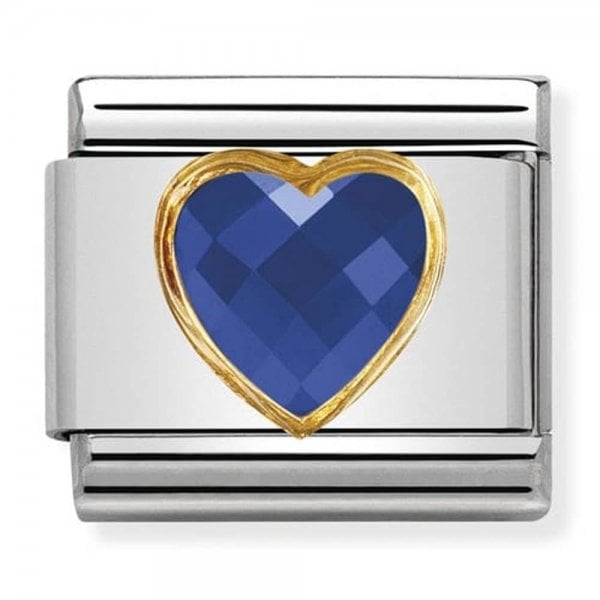 Blue and Gold Heart Charm