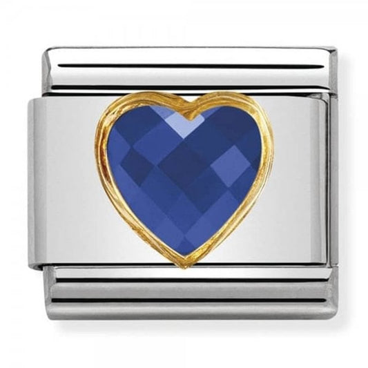 Blue and Gold Heart Charm