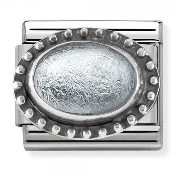Agate Drusie Silver Moon Charm