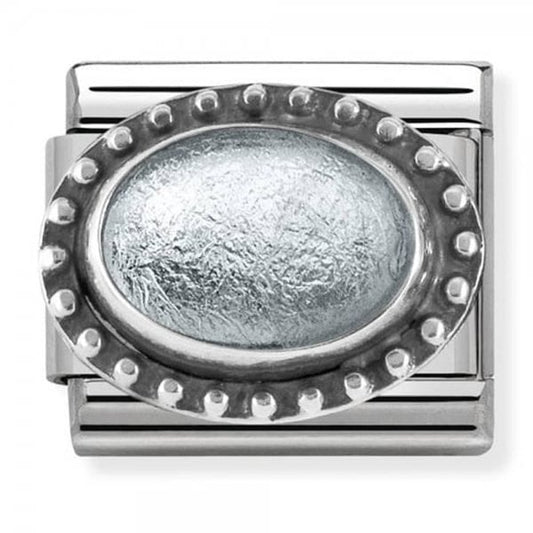 Agate Drusie Silver Moon Charm