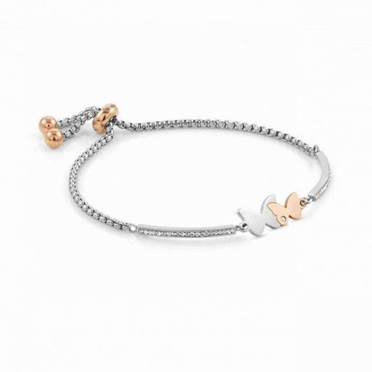 Milleluci Double Butterflies Stainless Steel Bracelet