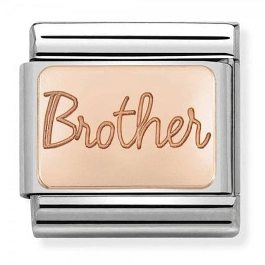 Classic Rose Gold Plates Brother Charm