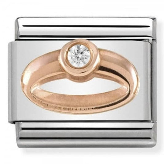 Classic Rose Gold and Zirconia Ring Charm