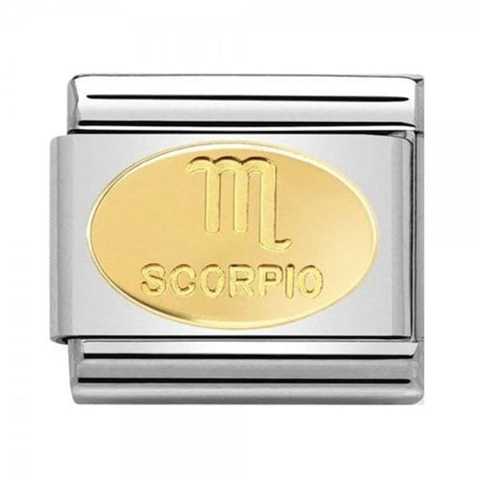 Gold Scorpio Oval Charm