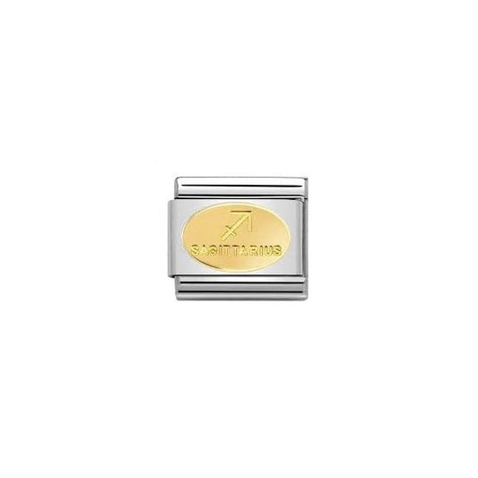 Gold Sagittarius Oval Charm