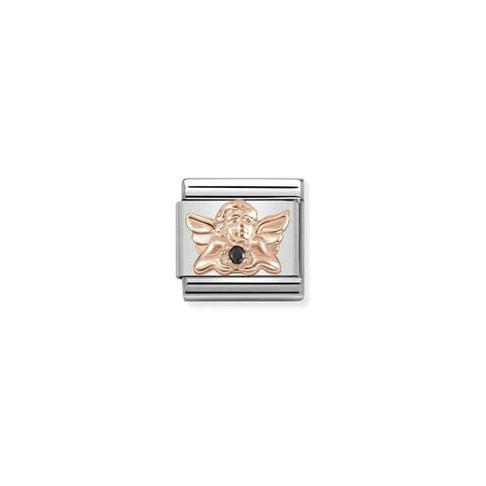 Classic Rose Gold Cubic Zirconia Guardian Angel Charm