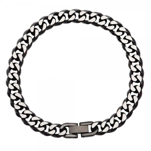 Stainless Steel Black IP Plated Curb Necklace