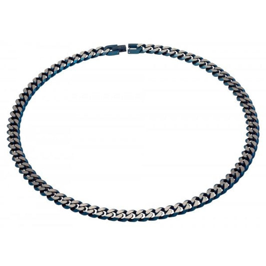Necklace with Matte Blue IP Plating - width 9mm