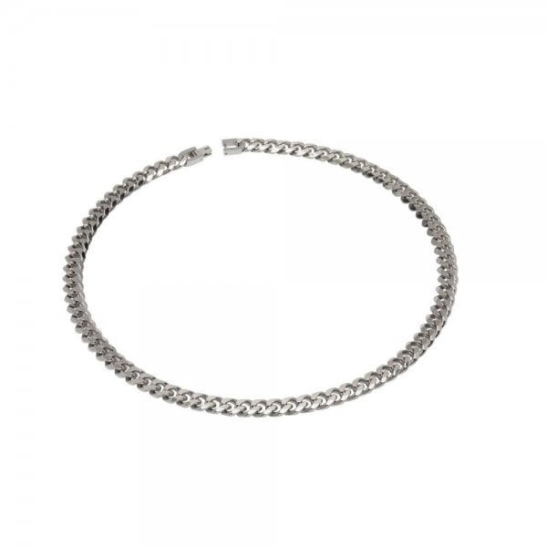 Matte and Polished Steel Necklace 50cm