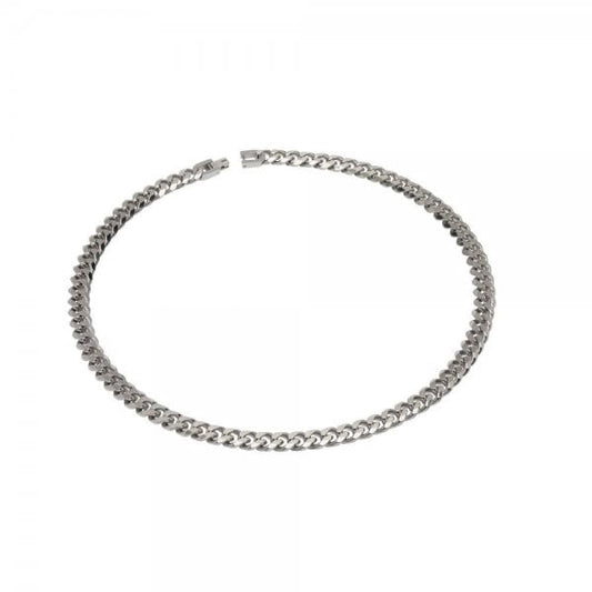 Matte and Polished Steel Necklace 50cm