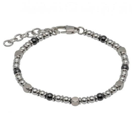Stainless Steel Bracelet with Onyx
