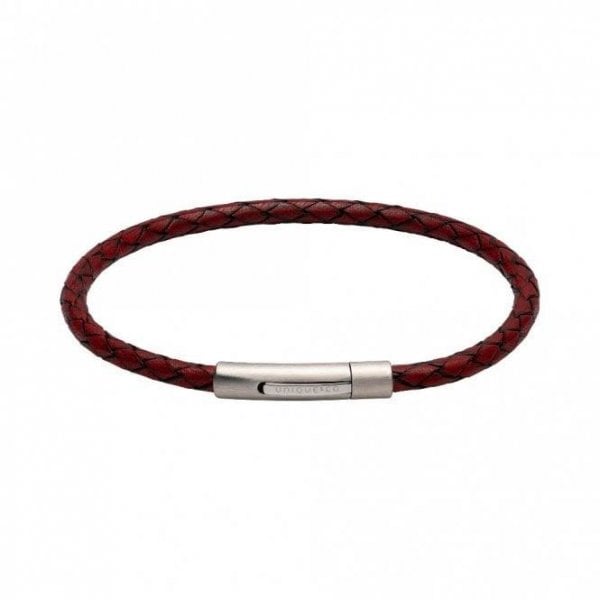 Unique Antique Red Leather Bracelet 21cm