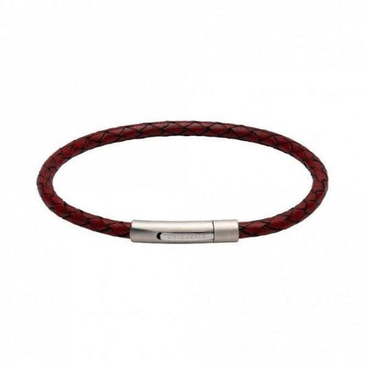 Unique Antique Red Leather Bracelet 21cm