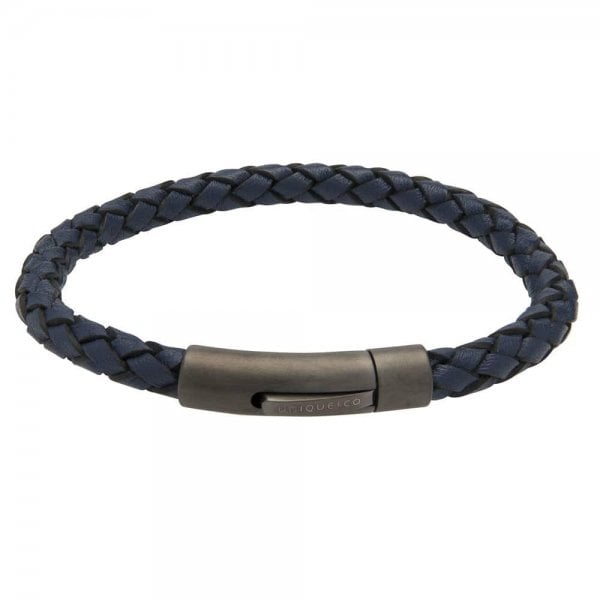 Blue Leather Matt Polished Bracelet