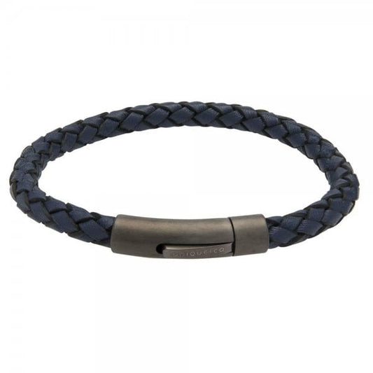 Blue Leather Matt Polished Bracelet