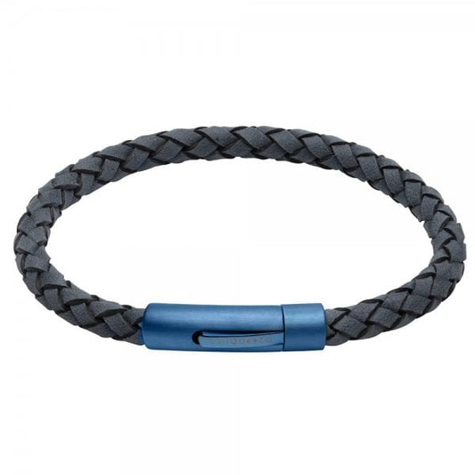 Antique Blue Leather Bracelet