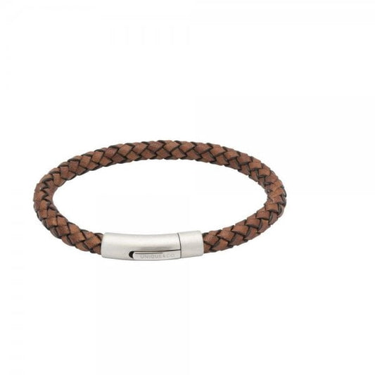 Antique Dark Brown Leather Bracelet 21cm