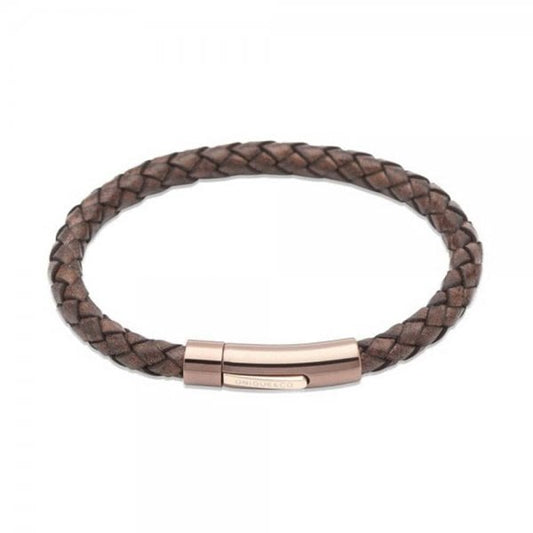 Dark Brown Leather 21cm Bracelet