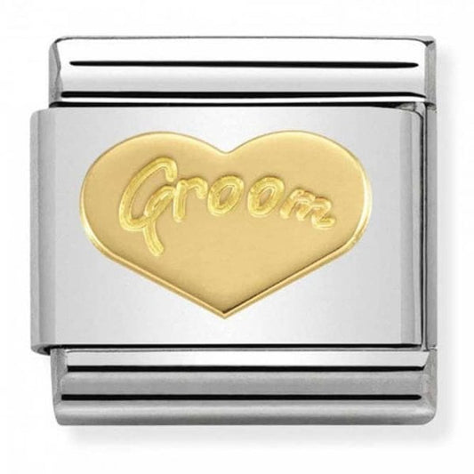 Gold Groom Heart Charm