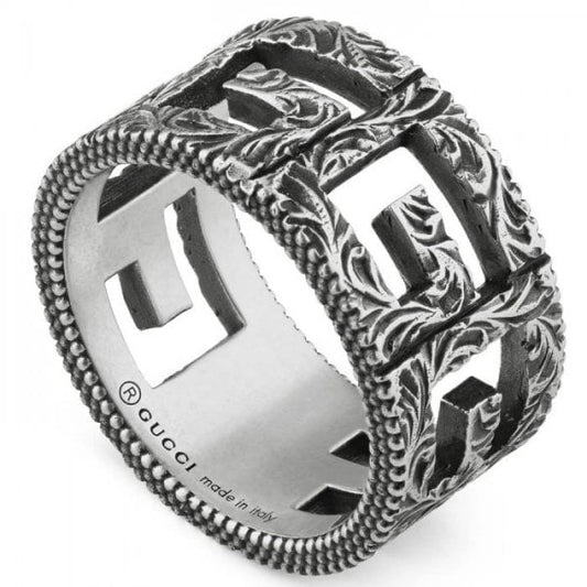 Silver ring with Square G