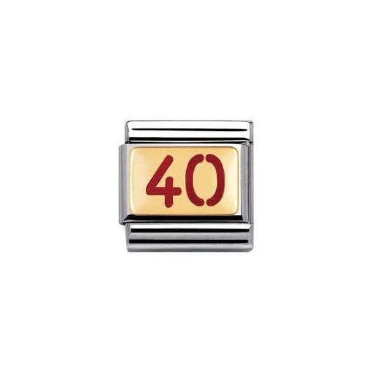 Gold and Red 40 Charm
