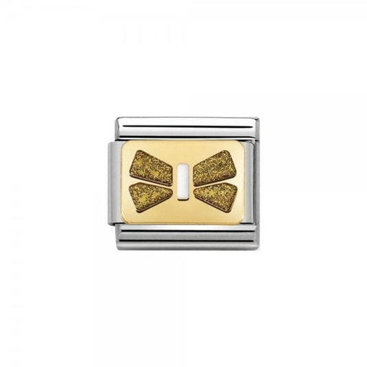 Gold Glitter Bow Charm