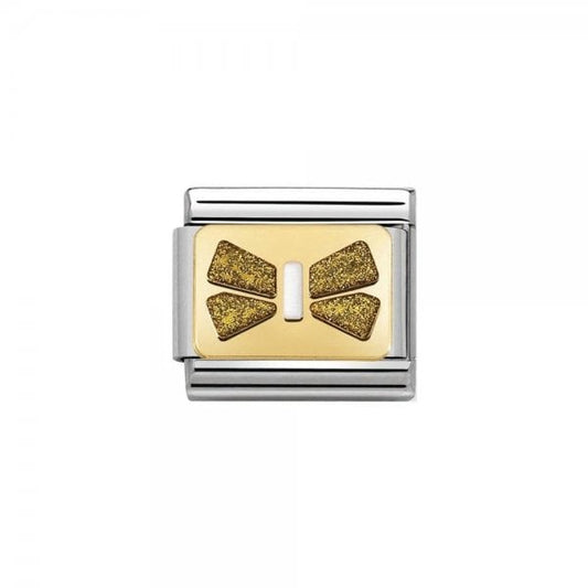 Gold Glitter Bow Charm