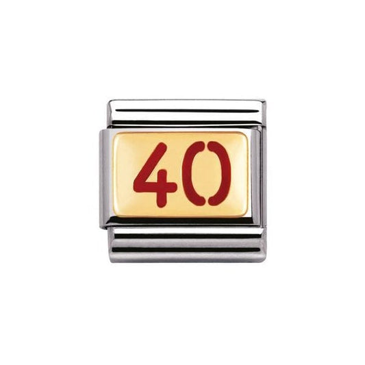 Gold and Red 40 Charm