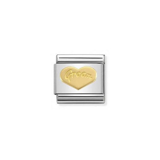 Gold Groom Heart Charm