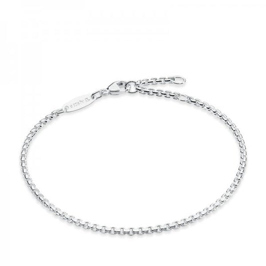 Silver Plain Rope Bracelet 19.5cm