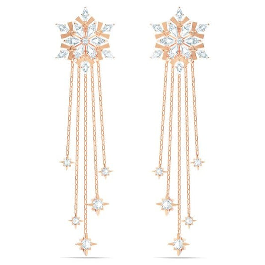 Magic Pierced Earrings White, Rose tone plated