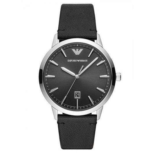 Men's Date Leather Strap Watch