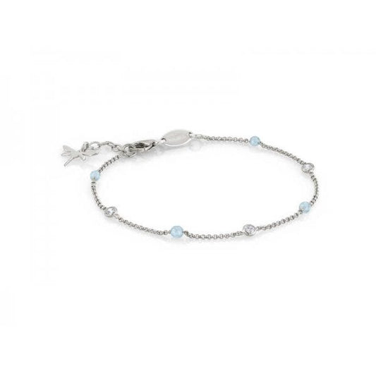 EX-DISPLAY Stone Set Silver & Blue Dragonfly Bracelet 17cm