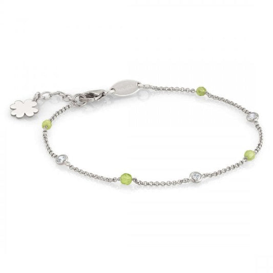EX-DISPLAY Bella 925 Silver with Transparent Jade Women Bracelet 17 cm