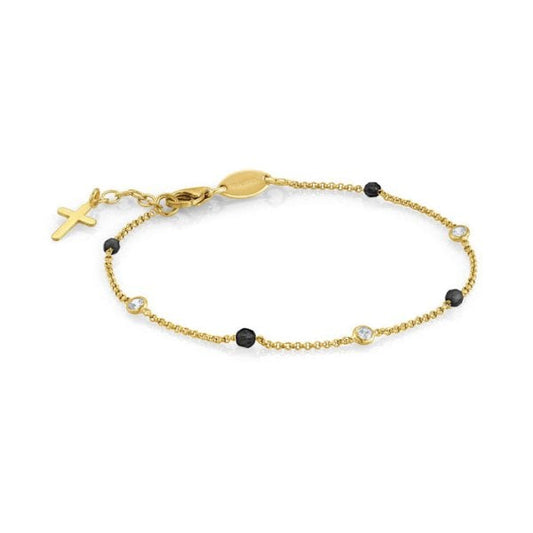 EX-DISPLAY Women's Bracelet 925 Silver Zirconia Transparent Jade 17 cm