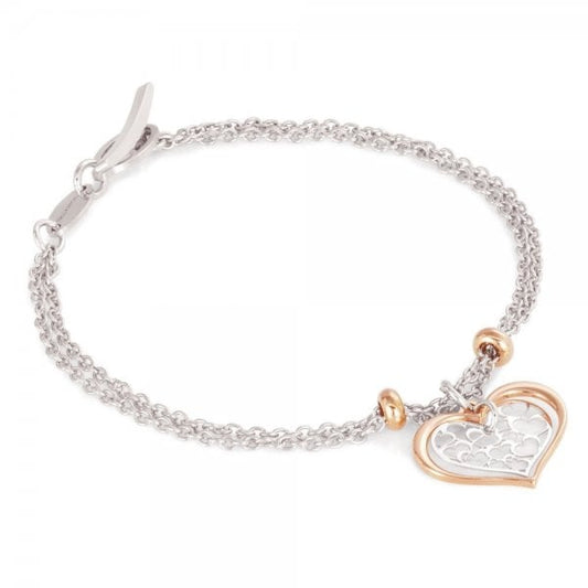 EX-DISPLAY Romantica Rose Gold Plated Heart Bracelet