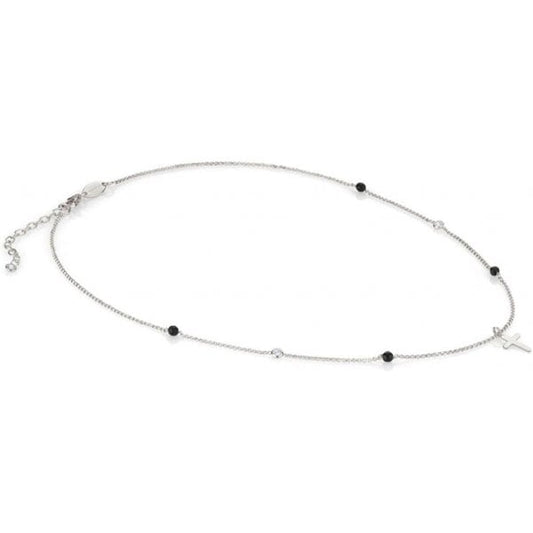 EX-DISPLAY Bella Cross Necklace in Sterling Silver with Black Jade