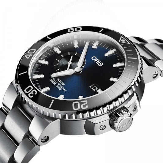 AQUIS SMALL SECOND & DATE - BLUE & STEEL BRACELET