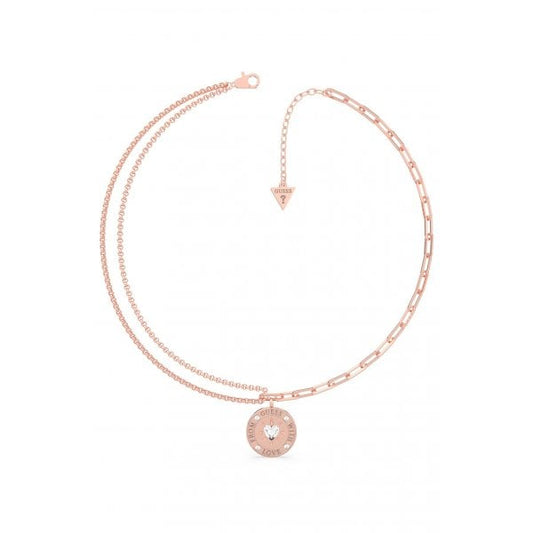 From Guess With Love 15-17" Chain 20mm Rose Gold Necklace