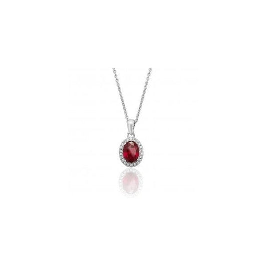 Red Cubic Zirconia Chain Pendant