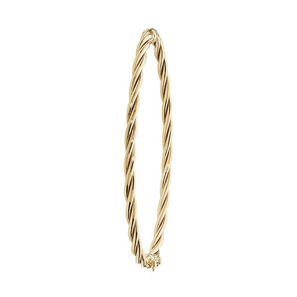 9CT YELLOW GOLD LADIES' HINGED BANGLE