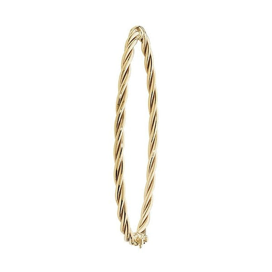 9CT YELLOW GOLD LADIES' HINGED BANGLE