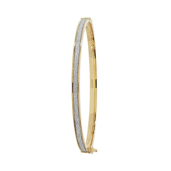 9CT YELLOW GOLD LADIES' HINGED BANGLE