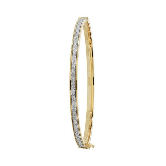 9CT YELLOW GOLD LADIES' HINGED BANGLE
