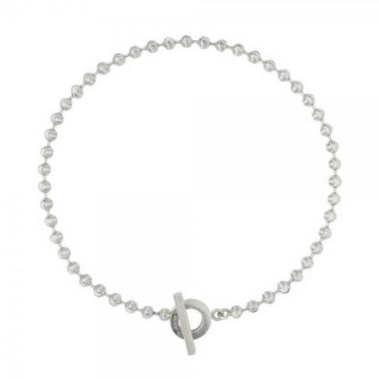 Silver boule chain necklace 43cm