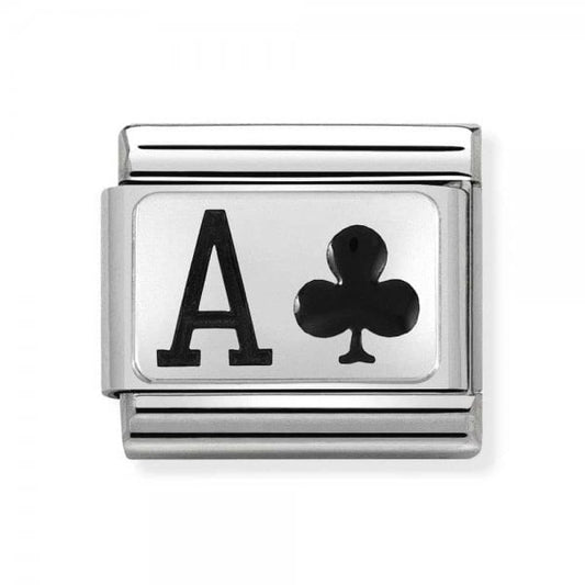 Silver Ace of Clubs Charm