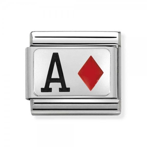 Silver Ace of Diamonds Charm