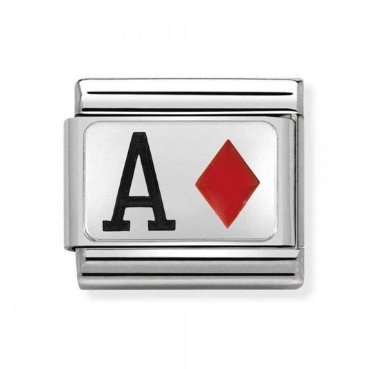 Silver Ace of Diamonds Charm