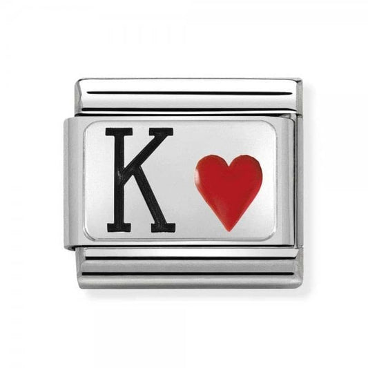 Silver King of Hearts Charm