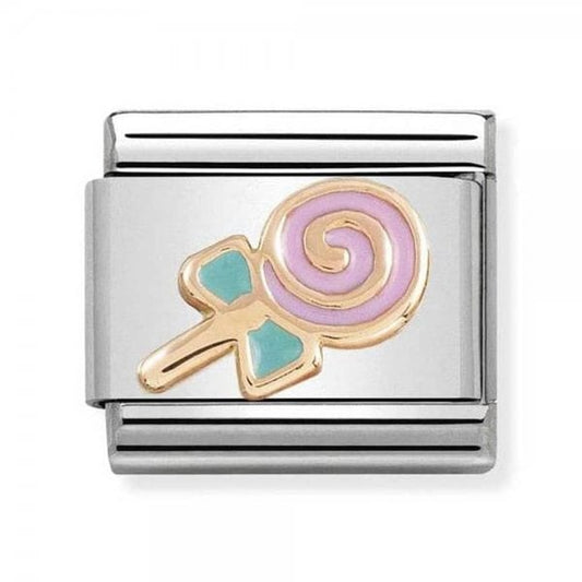Classic Rose Gold and Enamel Lollipop Charm